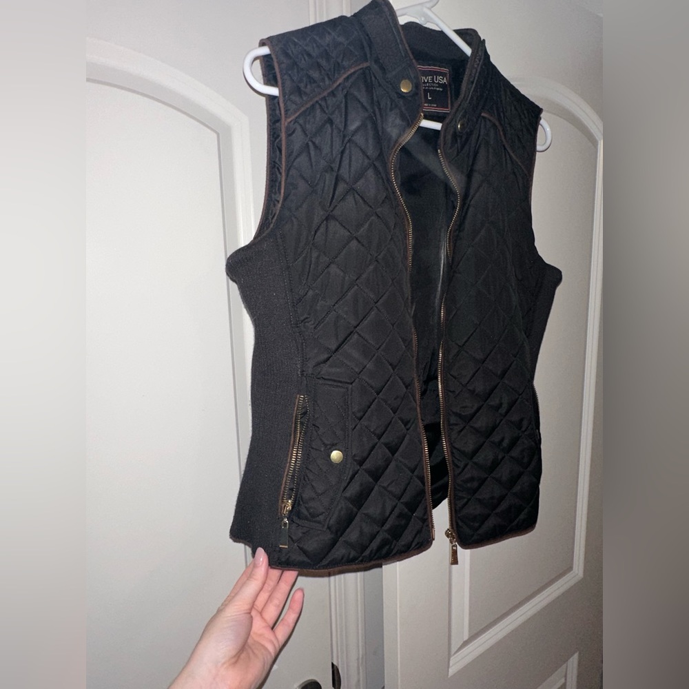 Quilted black vest